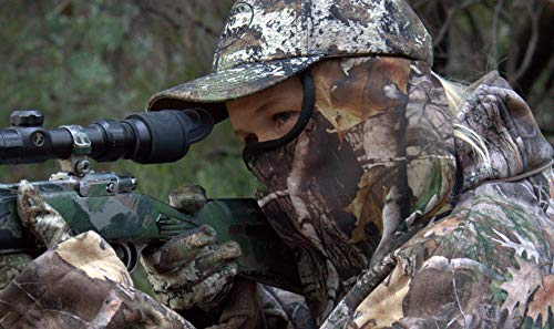 Image of DOWN UNDER OUTDOORS Camo Hunting Face Mask in Lightweight Breathable Sheer Mesh for Warm Weather, Adjustable for Men, Women and Kids