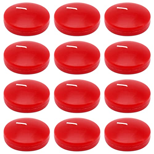 10 Hour Red Burgundy Floating Candles Large 3 Inch Unscented Dripless Pool Water Wax Candles for Vases Centerpieces at Wedding Party Holiday Set of 12