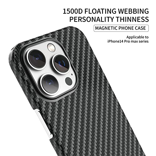 Flfuatt Thin Carbon Fiber Phone Case For Iphone 14 Pro Max, Shockproof And Fall Resistant Slim Phone Case, Compatible Magsafe, Possess Bare Machine Feel (Twill) #TOP1