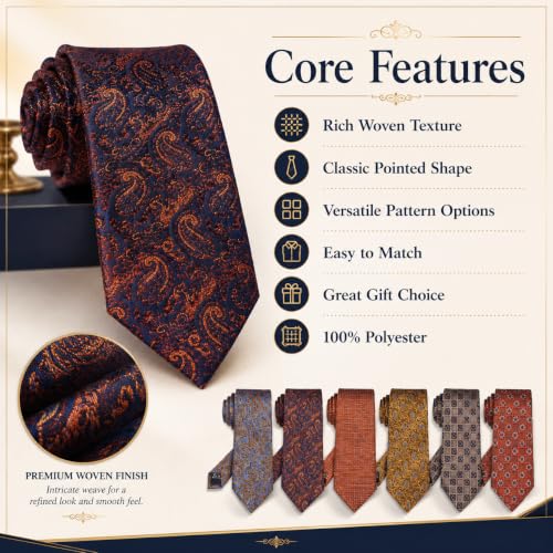 Image of WeiShang Neckties for Men, Classic Formal Tie