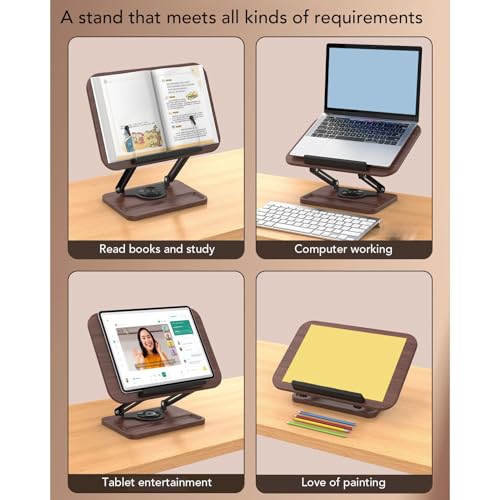 Support de livre multifonctionnel rotatif 360° pliable et réglable - 7