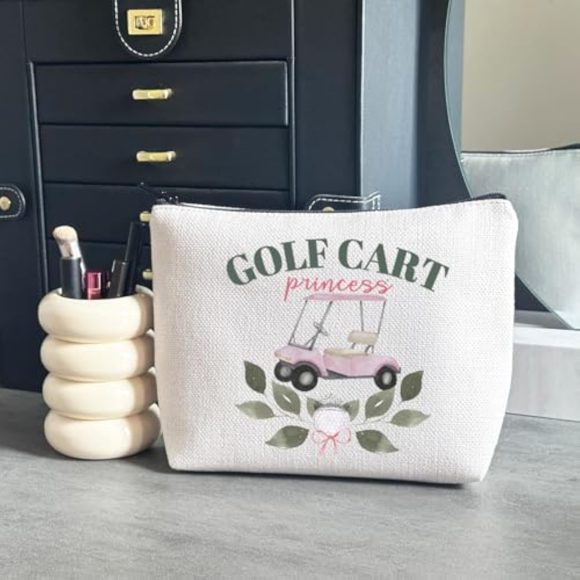 Golf Cart Princess Makeup Bag, Gift for Her