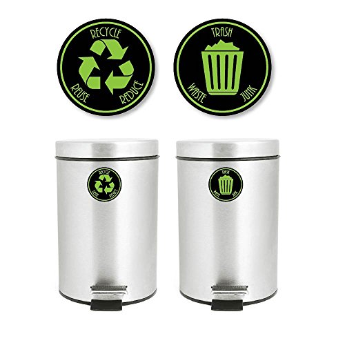 Yoonek Graphics Recycle and Trash Decal Sticker for Trash cans for Personal Home or Business use # 953 (4