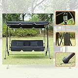 Hollywoodschaukel Gartenschaukel Moderne Gartenliege Outdoor Schaukelbank mit Liegefunktion - 4