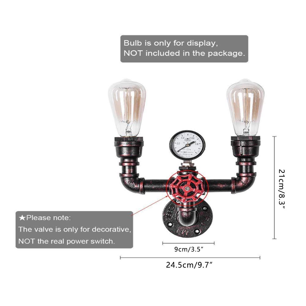 Lampa sufitowa Vintage Wąż wodny Kinkiet Retro Industrial Design Steampunk Deco Loft Mural Gniazdo E27 LED do baru, kawiarni, schodów, chodników, restauracji, korytarza