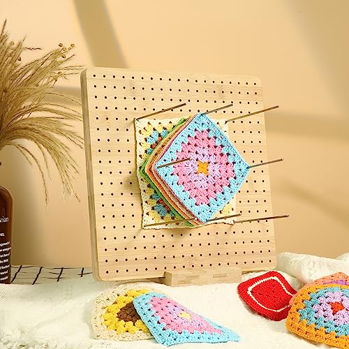 Tabla de bloqueo de ganchillo plegable de 30x30 cm con 20 clavijas 7