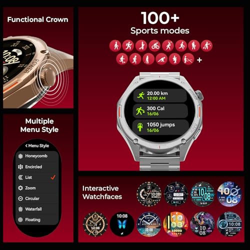 Image of Fastrack Marvellous FX1 1.43 inch AMOLED Smart Watch with SpO2 Monitoring, Sleep & Mood Tracking, Bluetooth Calling, AI Voice Assistant, Alloy Case - Smartwatch for Men & Women (Rose Gold)