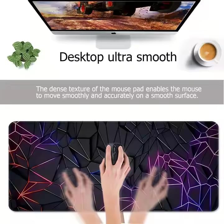 Image of Large 800x300mm 3D Geometric Design Mouse Pad for PC | Desk Mat, Mouse Pad Gaming, Mouse Mat,LaptopMat for Desk, Keyboard Mat,Desk Pad Large, Big Mousepad for Computer Table