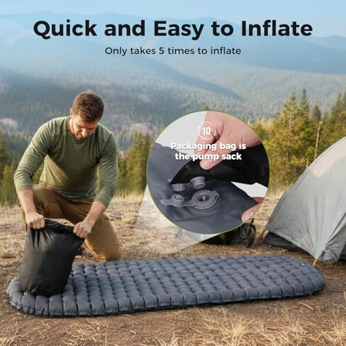 Image of ATEPA ThermAir Mummy Sleeping Pad, 6.5 R-Value Air Mattress, Insulated