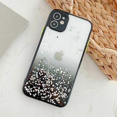 Image of VONZEE Case Compatible with iPhone 11 (6.1 inch), Non Moving Glitter Cover for Girls & Women Soft TPU Shockproof Anti Scratch Drop Protection Cover (Black)