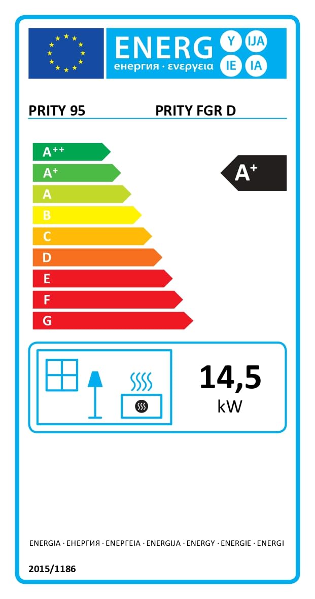 Stufa a legna con forno. Stufa di cottura, potenza di riscaldamento 14kw, Nero