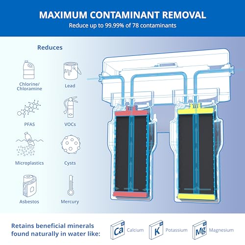 Image of Aquasana Under Sink Water Filter | Claryum 2-Stage Filtration | AQ-6200-NF | Reduces Lead, PFAS, Microplastics, Chlorine, Bad Taste & Odor | WQA Certified | No Faucet | 500 Gal | 1-Year Warranty