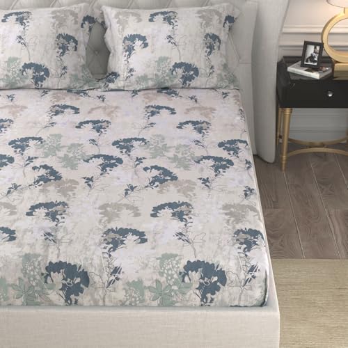 Image of Cloth Fusion Glace Cotton Elastic Fitted Bedsheet King Size 78x72 inch