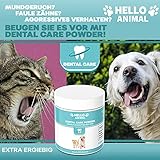 HelloAnimal® DENTAL Pulver für Hunde und Katzen – Zahnreinigung und Zahnpflege Zahnsteinentferner auch für Zwischenräume – Zahnpulver gegen Mundgeruch