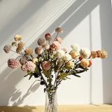 Neabuler 10pcs Faux Mixed Color Kiku Flowers, 5 Heads Each Stem & 4 Branches Eucalyptus Stems, Artificial Small Mini Chrysanthemum Flowers for Aesthetic Room Decor, Floral Arrangements Centerpiece