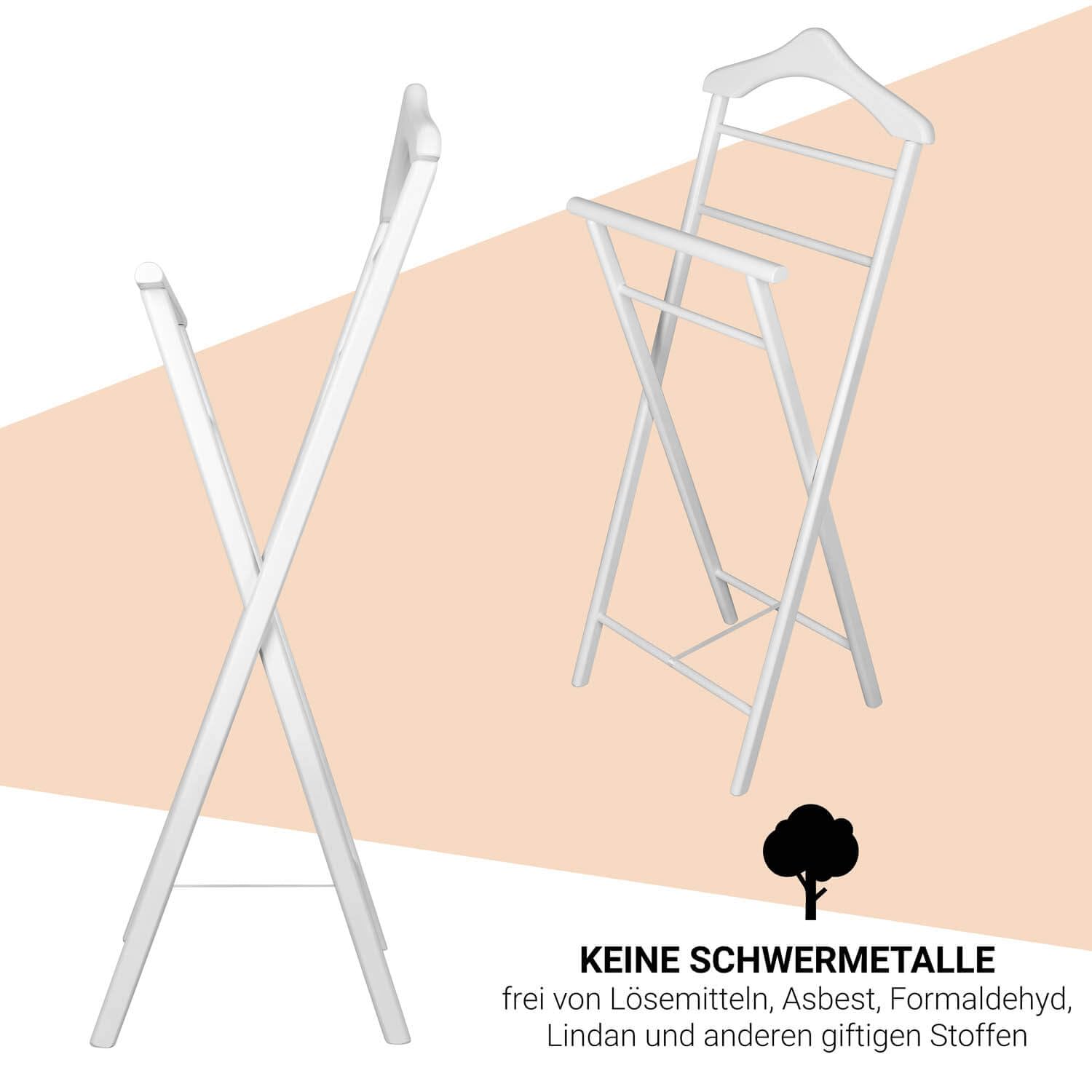 Staboos 2x Herrendiener Kleiderbutler Kleiderständer Stummer Diener aus Holz klappbar und leicht (Nussbaum)