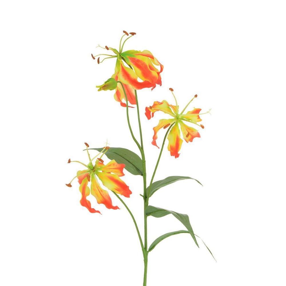 FloristryWarehouse ECO Sustainably Produced Faux Silk Gloriosa Lily Stem 80cm/31 Inches Tall