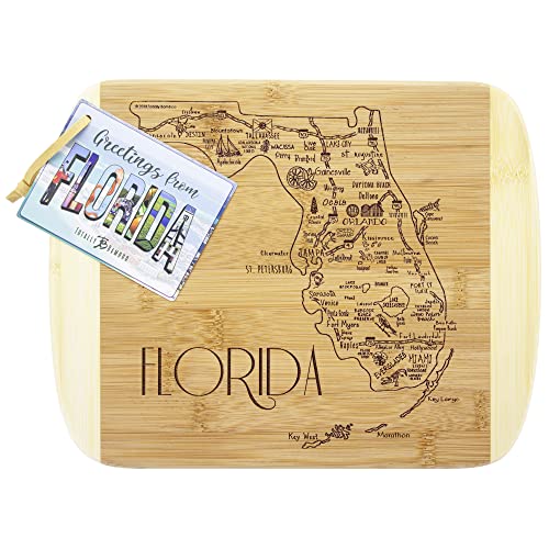 Image of Totally Bamboo A Slice of Life Florida Engraved Map Cutting Board