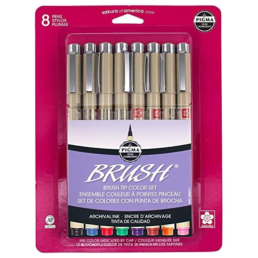 Sakura Art Markers Brush Pens | 8 Count Art Pens, Assorted Colors Marker Set
