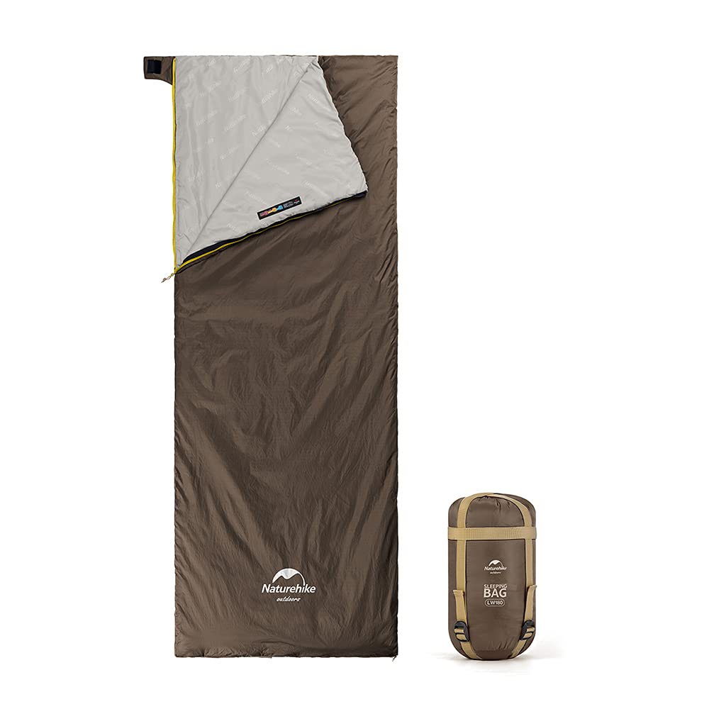 Naturehike Schlafsack,Deckenschlafsack für Erwachsene und Kinder Leichte wasserdichte Camping Sommerschlafsack(Braun XL)