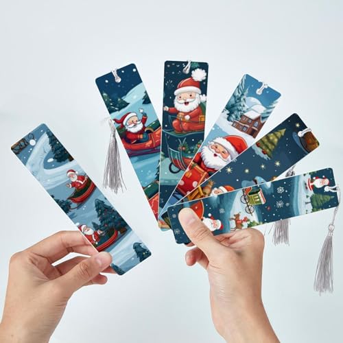 Marque-page Noël traîneau x6 pour vos lectures de fêtes et romans d'hiver