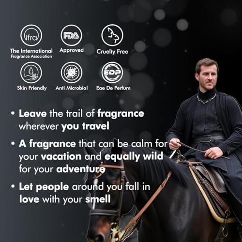Image of FRASIYON Black Perfume Spray for Men | 100ml | Eau De Parfum with Bold & Long Lasting Fragrance | Premium Apparel Spray |