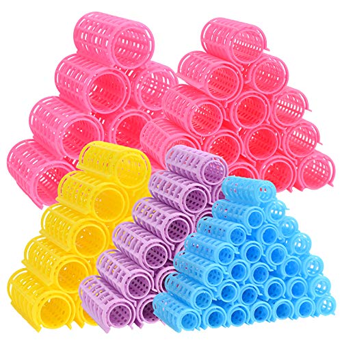 100Pcs Hair Rollers Curlers Snap on Rollers Curlers Clips Styling Rollers Self Grip Hair Rollers No Heat Wave Style DIY Hairdressing Curlers Tools for Home Hair Styling