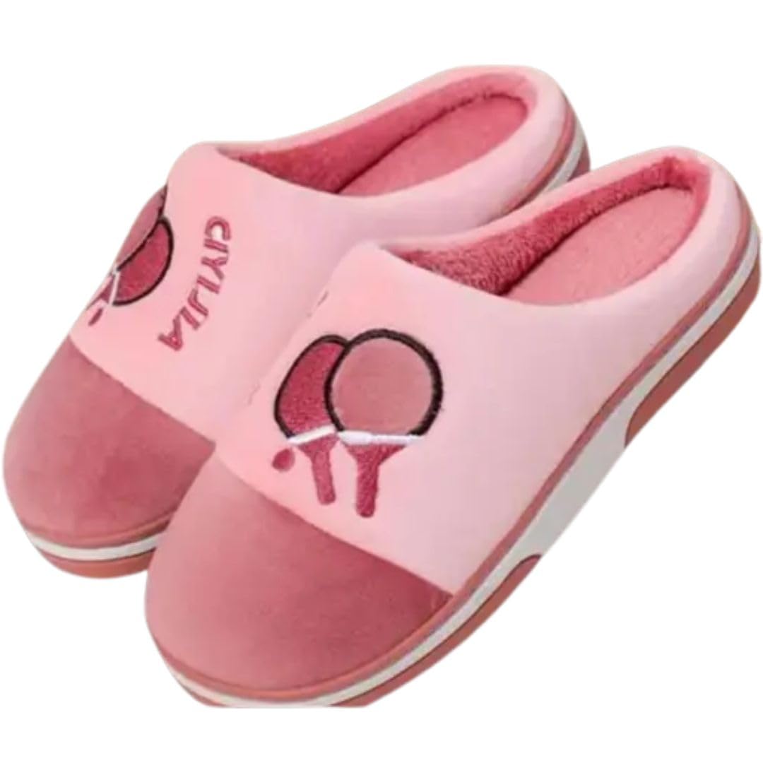 Soft Plush Platform Non Slip Rubber Sole Printed Fluffy Furry Winter Warm Slippers for Men & Women-image-16