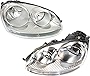 Garage-Pro Headlight Assembly Compatible with 2005-2010 Volkswagen Jetta and 2006-2009 Volkswagen RabbitGTI Halogen, (2005, 2.5TDI Model), Set of 2, Driver and Passenger Side, Clear Lens