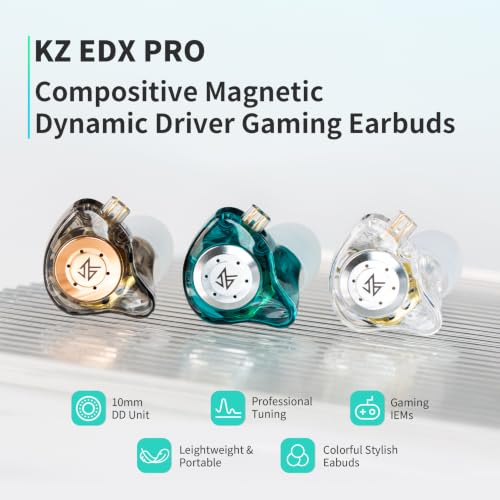 Image of keephifi KZ EDX Pro in-Ear Monitor Headphones, IEM Earphones, Dual DD HiFi Stereo Sound Earphones Wired Noise Cancelling Earbuds(White,No Mic)