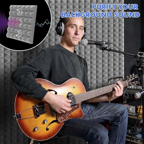 Image of Pyramid Soundproofing Studio Acoustic Foam (1 Sheet / (6'x3')) - 2 Inches Inches High Density, Soundproof Foam, Noise Reduction,Echo Absorption (Grey, 1 Sheet / (6'x3'))