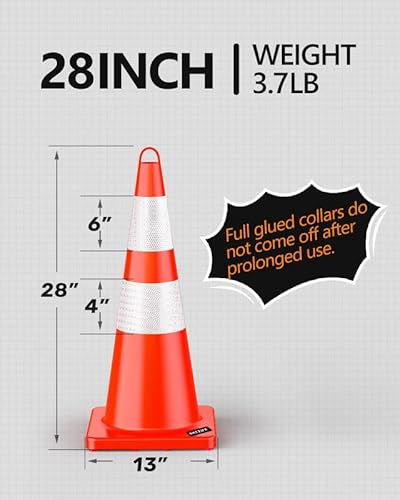 Battife CONE-28 Inch Traffic Safety Cones 6 Pcs thumb #5
