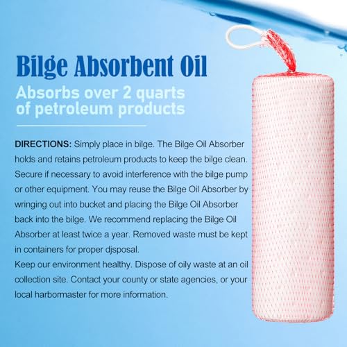 Image of 4 Pcs Bilge Socks 12 inch x 4 inch Oil Only Absorbent Socks for Boats