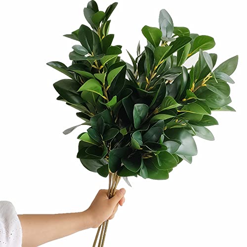10pcs Artificial Greenery Plant Fake Peperomia Tetraphylla Tree Branch Long Stem Subtropical Green Plants (Green)