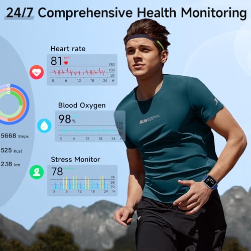 Image of Gydom Smart Watches for Men, 1.8 inch Fitness Tracker for Android & iPhone, Answer /Make Calls, Alexa Built-in, Heart Rate /Sleep /SpO2 Monitor Smartwatch, 3ATM Waterproof Watches 101+ Sport Modes, 2 Bands