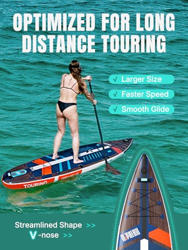 Image of Niphean PRO (Extra Large) Inflatable Paddle Board with Seat, 11'6 inch /12'6 inch Stand Up Paddle Board with Pressure Gauge, StabilTrac Fin, Upgraded All-Round /Touring SUP for Adult Adventures, 2+1 Person