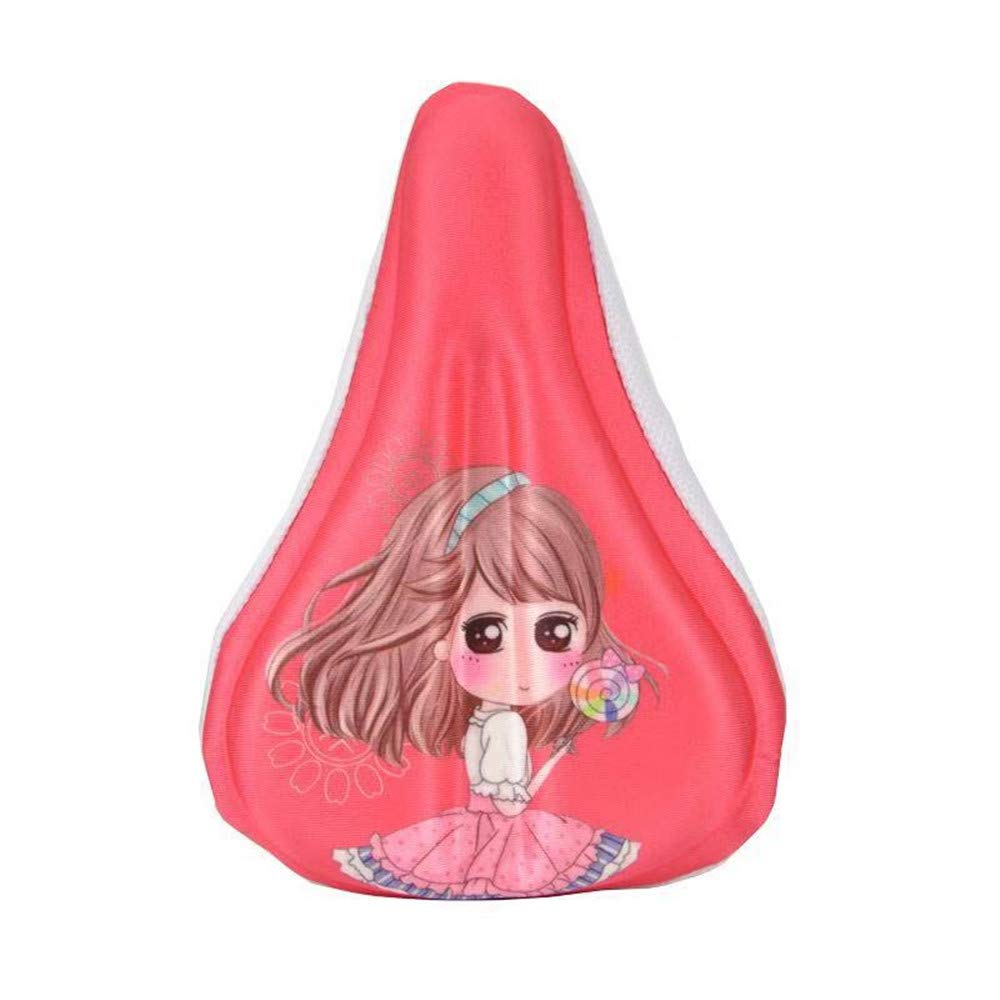 Cuscino da Sella per Bicicletta Morbido in Gel Traspirante per Bambini, 22,9 x 15,2 cm, per la Maggior Parte dei Bambini (Rosa)