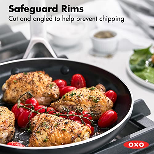 OXO Agility Series 12" Frying Pan Skillet, Ceramic Nonstick Cookware PFAS-Free, Induction Suitable, Quick Even Heating, Stainless Steel Handle, Chip-Free Rims, Dishwasher and Oven Safe, Black - image 3