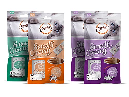 Image of GNAWLERS Smooth Creamy Treats Combo Liver x1 Crab x1 Salmon x2 Sold by DogsNCats,All Life Stages