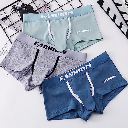 Men's Cotton Separate Pouch Boxer Briefs Underwear Breathable Panty Trunks Underpanties2