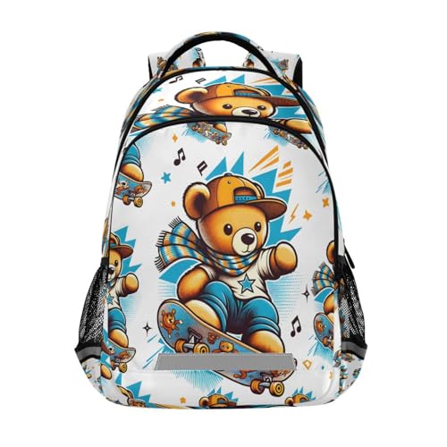 Seamless Pattern Of A Teddy Bear Vector Backpacks Travel Laptop Daypack School Book Bag for Men Women Teens Kids