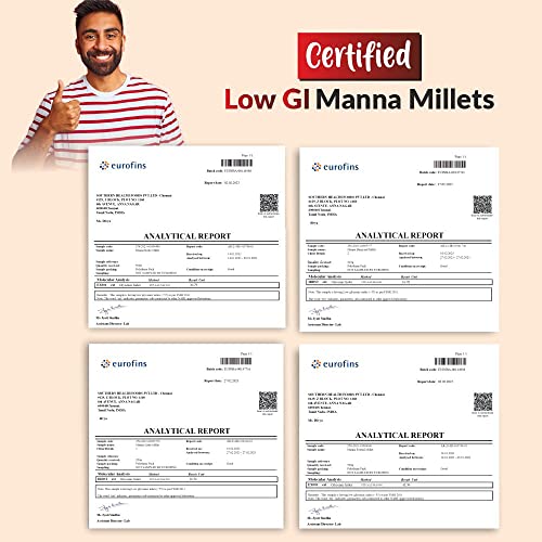 Manna Millets 2.5Kg Whole Grains, Combo Pack of 5, Foxtail, Kodo, Little, Barnyard, Proso, Certified Low GI, Unpolished Natural Grains 500g (Pack of 5) thumbnail 14