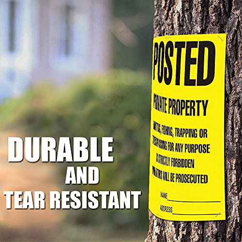 Posted Signs No Trespassing No Hunting Signs, (100 Pack) Posted Signs No Hunting Or Trespassing Signs, Heavy Duty, Weather Resistant, 11” X 11" Posted Signs #TOP4