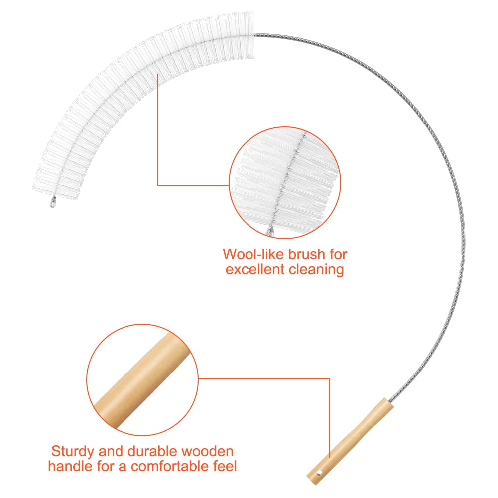 Gvolatee Spazzola per Caloriferi - 120 cm - Spazzole per Pulizia Radiatore con Fibre più morbide che sono più resistenti della lana - Pulisci,Spolverino Cattura Polvere per Radiatori
