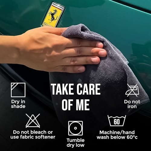 Image of CAR101 Microfiber Cloth - 2Pcs - 60x35 cm - 400 GSM - Grey | Multipurpose | Lint-Free | Superior Softness & High Absorbency | Microfibre Towels for Car, Bike & Household Cleaning