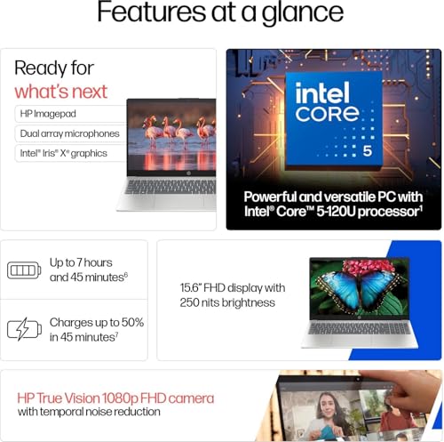 Image of HP 15, Core 5-120U (16GB DDR4, 512GB SSD) FHD, Anti-Glare, Micro-Edge, 15.6'' /39.6cm, Win11, M365 Basic(1yr)* Office24, Silver, 1.59kg, fd0665tu, Backlit, FHD Camera w /Shutter Laptop