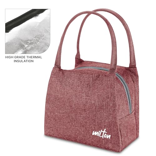 Image of MILTON Fancy Lunch Bag I Design Tiffin Bag for Office for Men, Women I Eco Friendly, Spacious, Durable I 2.44 L I Maroon