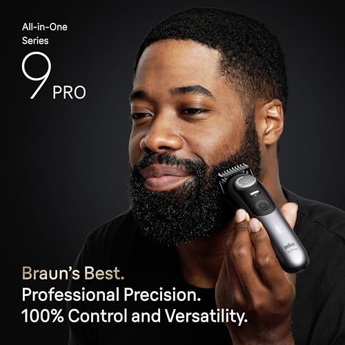 Image of Braun All in One Shaving Set for Men, Series 9 AIO 9550, Beard, Face, Nose, Ear Trimmer, Hair Clipper, Personal Care and Manscaping