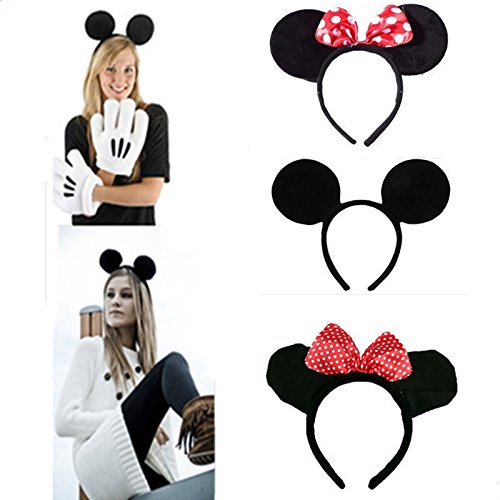 LanLan Mouse Ears Headband Fancy Dress Costume Outfit Hen Party Night Out ,option:Minnie pink bow