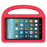 LEDNICEKER Kids Case for Fire 7 2017 - Light Weight Shock Proof Handle Friendly Convertible Stand Kids Case for Fire 7 inch Display Tablet (2017 Release), Red